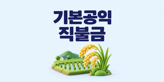 기본공익직불금 — 황금 벼 이삭과 논
